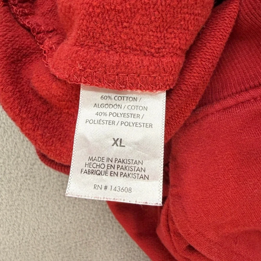 True Religion Jogger Sweatpants Tapered Fleece XL Red Horseshoe Logo Athletic